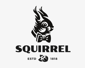 Squirrel modern logo, emblem design editable for your business. Vector illustration.