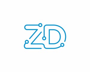Obraz premium Abstract Letters ZD Logo Design Template 001