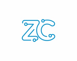 Abstract Letters ZC Logo Design Template 001