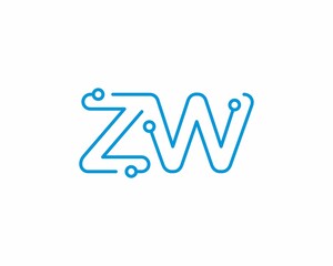 Abstract Letters ZW Logo Design Template 001
