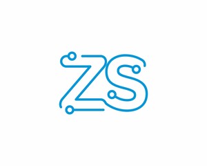 Abstract Letters ZS Logo Design Template 001