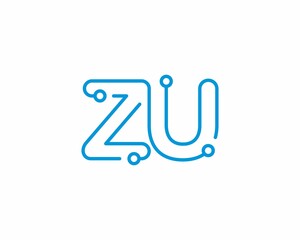 Abstract Letters ZU Logo Design Template 001