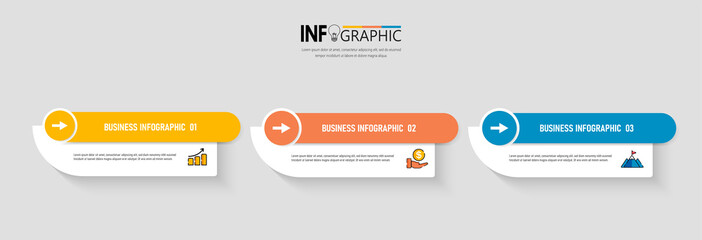 Fototapeta na wymiar 3 steps business infographics template vector.