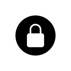 Lock icon in black round