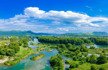 Natural scenery of Lijiang River in Guilin, Guangxi, China