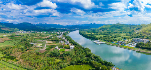 Naklejka na ściany i meble Natural scenery of Lijiang River in Guilin, Guangxi, China