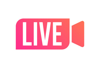 Fototapeta premium Live Broadcasting, Streaming Flat Design Icon