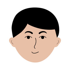 Boy face in doodle style. Colorful avatar of young man.