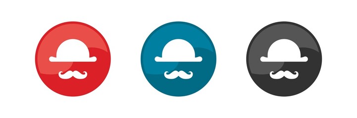 Mustache icons set. Vector illustration.