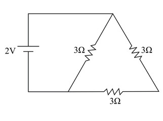 A 3V battery with negligible internal resistance is connected in a circuit