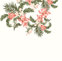 Summer Tropical print design on light base