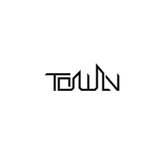 Obraz premium Town text, typography logo design.