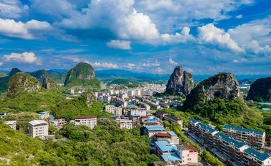 Obraz premium Urban environment of Lingui District, Guilin, Guangxi, China