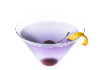Aviation cocktail isolated on white background. 