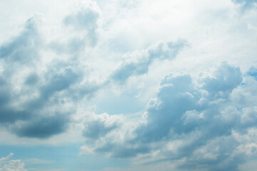 Beautiful blue sky with rainy clouds