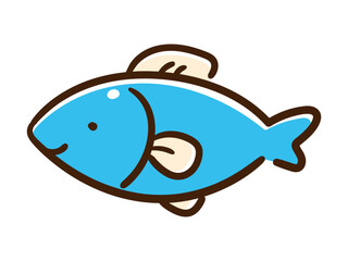 かわいい魚の手書き風デフォルメイラスト