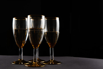 glasses glasses on a black background