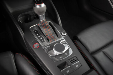 Fototapeta na wymiar Parking position of the automatic gearbox control handle