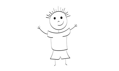  Funny hand drawn stick figure design for print or use as poster, card, flyer or T Shirt