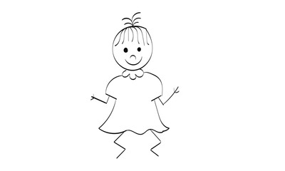  Funny hand drawn stick figure design for print or use as poster, card, flyer or T Shirt