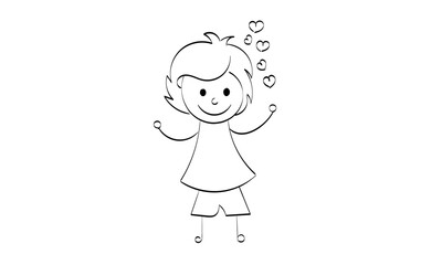  Funny hand drawn stick figure design for print or use as poster, card, flyer or T Shirt