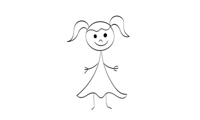  Funny hand drawn stick figure design for print or use as poster, card, flyer or T Shirt