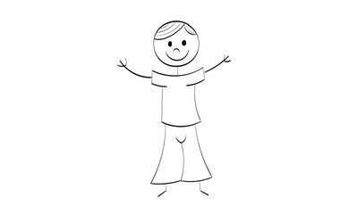  Funny hand drawn stick figure design for print or use as poster, card, flyer or T Shirt