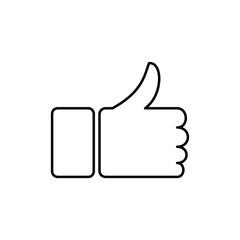 Outline icon like, thumbs up. Social media element