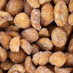 Closeup of Fresh Honey Roasted Peanuts