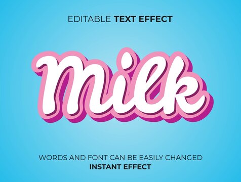 Pink Milk Text Effect Typography