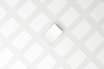 Top view of horizontal business card isolated on white background for mockup, 3D illustration