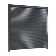 Metal fence on a white background. Barrier for protection and control. 3D rendering.