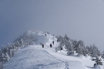 四阿山　冬　登山