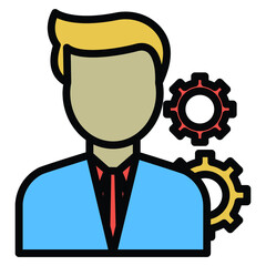 Manager setting Vector icon which is suitable for commercial work and easily modify or edit it

