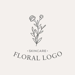 Beauty Spa Healthy botanical floral Logo Premium Vector Design