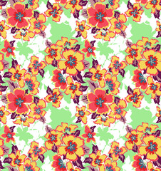 Fototapeta na wymiar graphic floral seamless pattern. Vector illustration pattern design for printing and decoration