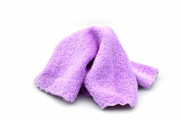 Tiny cleaning cloth on white background.