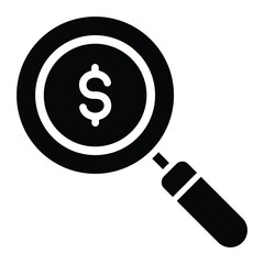 Dollar Find Vector icon which is suitable for commercial work and easily modify or edit it

