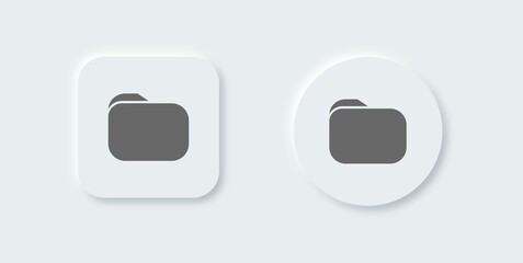 Folder solid icon in neomorphic design style. Modern website or apps interface.
