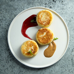 Traditional homemade cottage cheese cakes