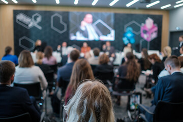 Company of entrepreneurs at business meeting