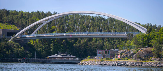 The bridge Kvarnholmsbron a sunny summer day in Stockholm