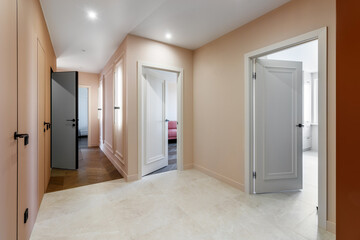 Interior and entrance doors in new apartment