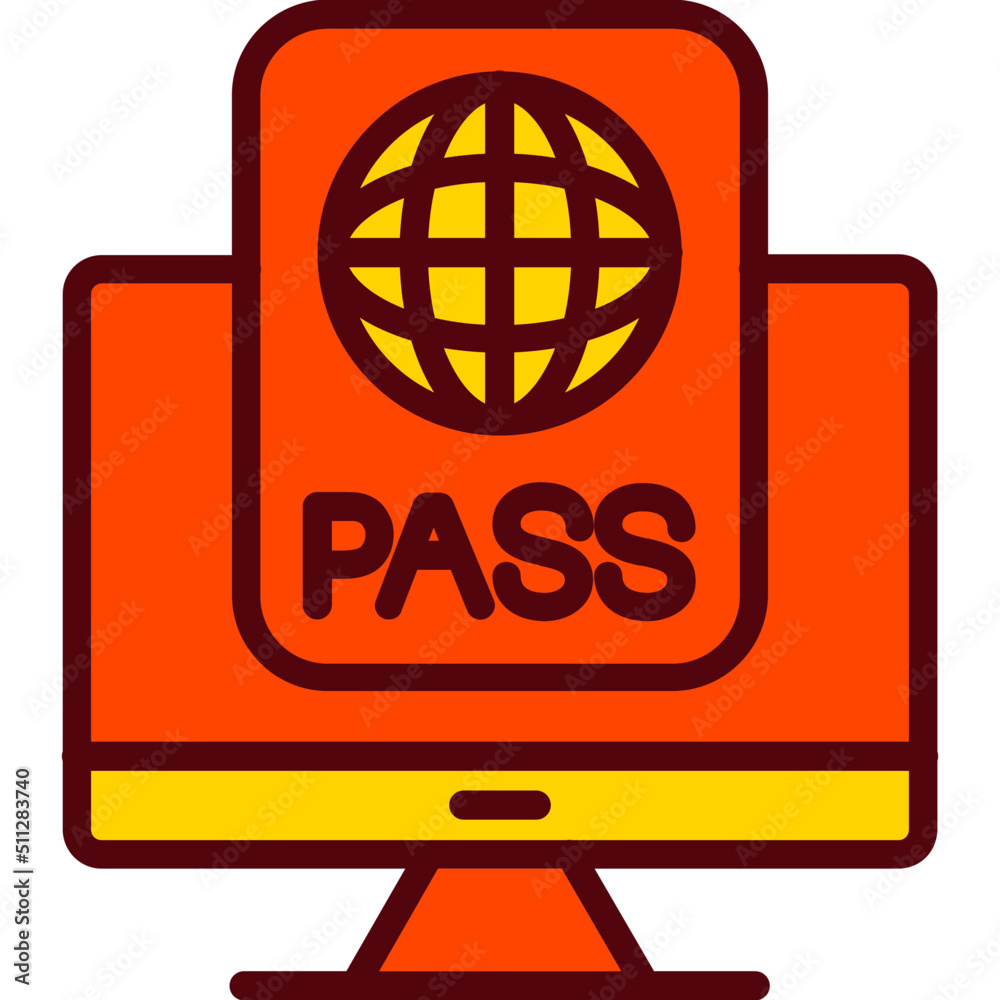 Wall mural E - Passport Icon