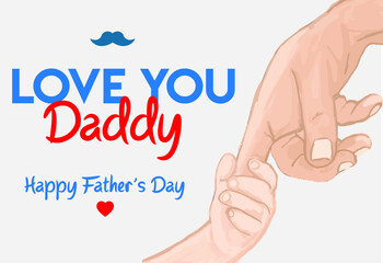 Happy Fathers day greeting card with typographic design. Vector illustration.	