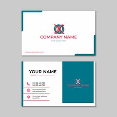 elegant blue white and red modern business card design