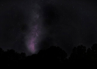 Fototapeta na wymiar Night sky over Raeford NC with Milky Way
