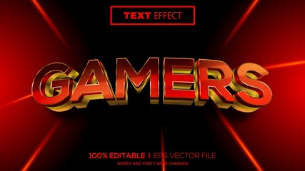 3d editable text effect gamers theme premium vector