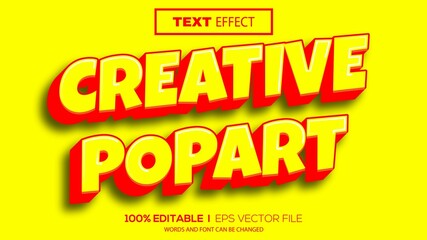 3d editable text effect pop art theme premium vector