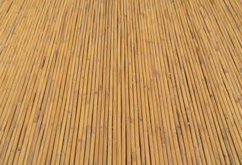 Traditional Woven bamboo wood rattan or timber pattern nature texture strips for furniture material. Bamboo weaving background